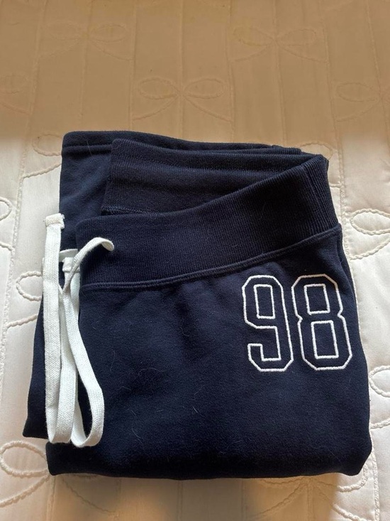 Hollister Pants - Hollister Navy Boot Cut Sweatpants with White Drawstring and '98 Patch